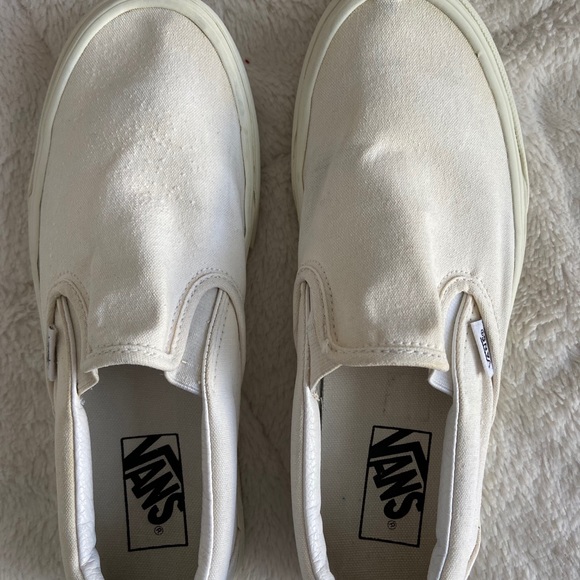 Vans Shoes - CLASSIC VANS WHITE SLIP ON SNEAKERS